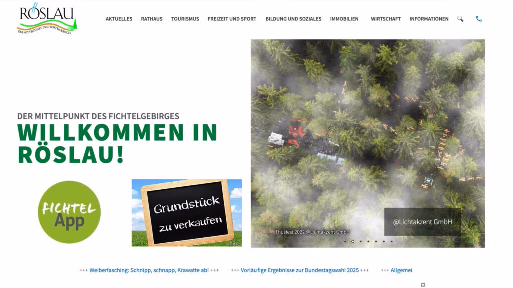 Website Screenshot Röslau