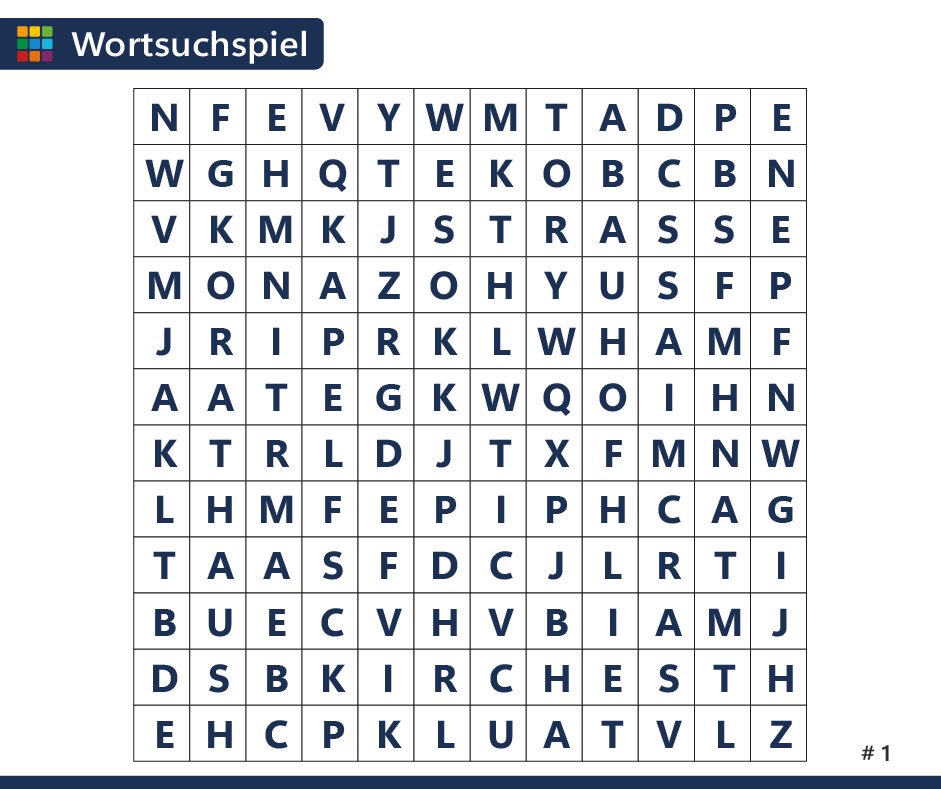 Rätsel #21 Wortsuchspiel