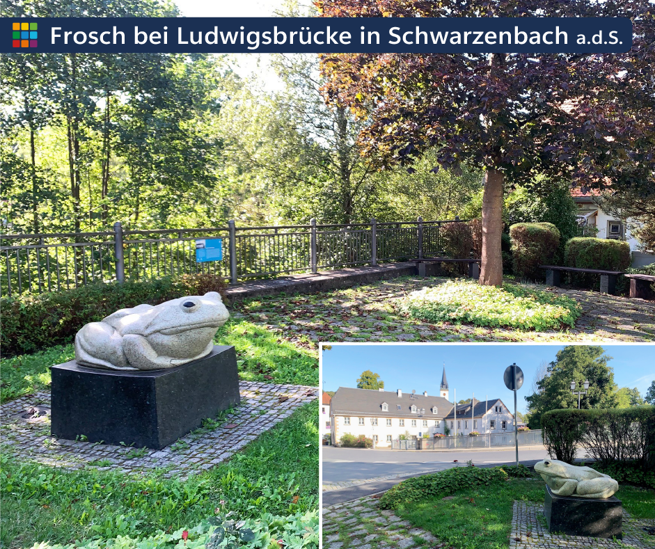 Steinfrosch in der Innenstadt von Schwarzenbach an der Saale